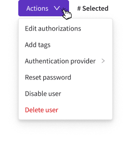 Bulk actions dropdown — default